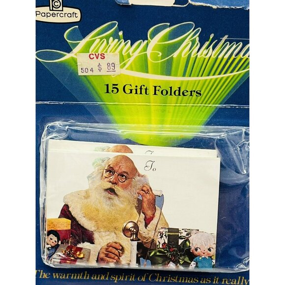 Papercraft Living Christmas Vintage Deluxe Gift Folders Tags 15 Santa Ephemera - Picture 2 of 5